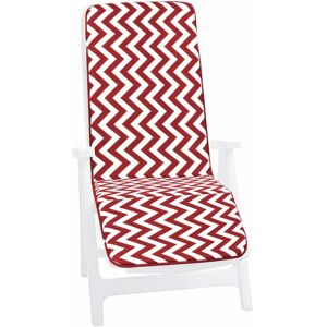 Emmevi Mv S.p.a. - Coussin de Chaise de jardin Pliant Douce Housse de Place Chaise longue Motif à rayures en zigzag - Rouge - Publicité