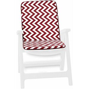 Emmevi Mv S.p.a. - Coussin de Chaise de jardin Pliant Douce Intérieur Extérieur Motif à rayures en zigzag - Rouge - Publicité