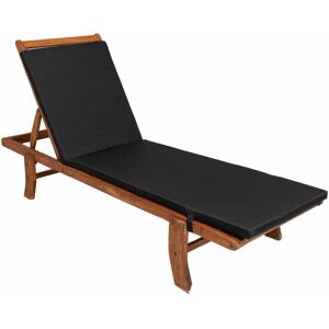 Setgarden - Coussin de chaise longue 190x60x4cm, noir, coussin pour chaise longue de jardin, chaise longue bois, coussin pour chaise longue relaxante - Publicité