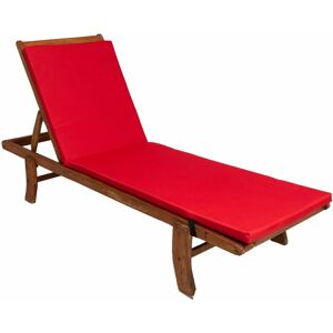 Setgarden - Coussin de chaise longue 190x60x4cm, rouge, coussin pour chaise longue de jardin, chaise longue bois, coussin pour chaise longue relaxante - Publicité