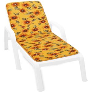 Emmevi Mv S.p.a. - Coussin de Transat Pliant Douce Housse de Place Chaise longue Motif tournesols - Jaune - Publicité