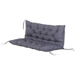 Outsunny Coussin matelas assise dossier pour banc de jardin balancelle canapé 2 places grand confort 120 x 110 x 12 cm gris - Publicité