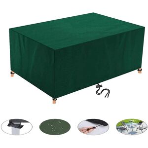 INEASICER Housse Salon de Jardin avec Grilles D’aération, Iimperméable, Coupe-Vent, Anti-UV, Robuste Tissu Oxford 420D Housse de Protection pour Table Chaise Meubles, Rectangulaire (190x125x80cm) - Vert - Publicité