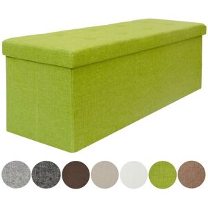 Coffre de Rangement xxl pliante 110x38x38cm incl 2 cloisons 120L Pouf pliable Repose-pieds rectangulaire rembourré 3 places Limette - grün - Dunedesign - Publicité