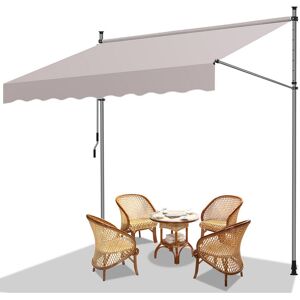 Auvent manuel Store à pince Auvent à Pince Auvent pour balcon Store de fenêtre Store de balcon sans percer, anti-UV 250cm Beige - Swanew - Publicité