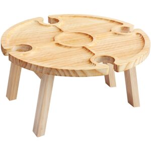 Ej.life - Table à vin Portable pour l'extérieur, Mini Table de Camping, Table de Pique-Nique, Ronde en Bois, Portable, pour l'extérieur, Pliable, - Publicité