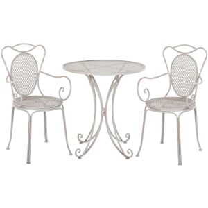 Set de Jardin ou Terrasse Type Bistro 2 Chaises et Petite Table Assortie en Métal Gris Design Classique et Romantique Beliani - Publicité