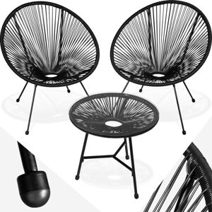 Tectake - Ensemble table et chaises de jardin Santana - noir - noir - Publicité