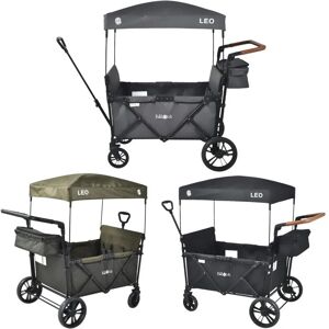 AREBOS FableKids Chariot à roulettes Leo X4Lite avec Toit Chariot de Transport Pliable Peut Supporter jusqu'à 20 kg par siège Harnais 5 Points Roues 360° Frein à Pied Gris fossile - Gris fossile - Publicité