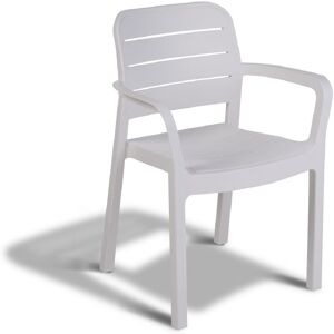 ALLIBERT Fauteuil empilable Tisara 4 pcs en re'sine antichoc 58x53x83 cm blanc pour jardin exte'rieur - Publicité