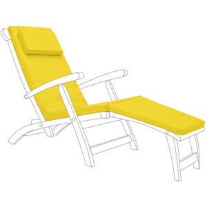 Coussins de chaise longue d'extérieur, coussins de rechange pour chaise vapeur pour meubles de terrasse, coussin pliable inclinable de jardin avec appuie tête - jaune - Gardenista - Publicité