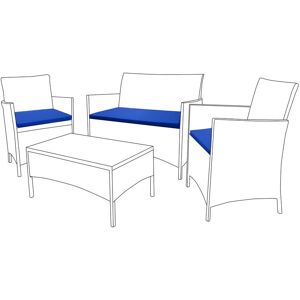 Gardenista - Coussins de siège extérieurs pour Meubles en rotin, Coussins de Jardin Confortables, Rembourrage de Chaise de Meubles de Patio résistant à l'eau Ensemble de 3 pièces - Bleu - Publicité