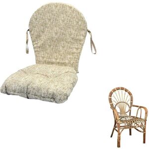 Okaffarefatto - Grand coussin de chaise longue en osier et bambou pour adulte à motif beige - Publicité