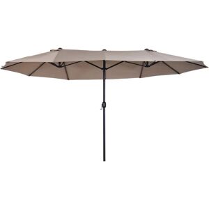 Outsunny - Parasol de jardin xxl parasol grande taille 4,6L x 2,7l x 2,4H m ouverture fermeture manivelle acier polyester haute densité marron - Publicité