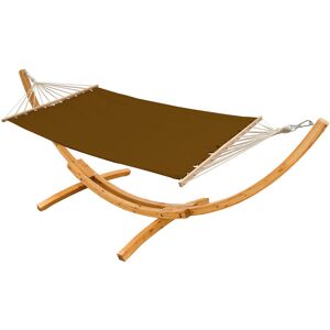 Amanka - Support en bois pour hamacs 310x120cm avec hamac xxl max. 200kg Marron - braun - Publicité