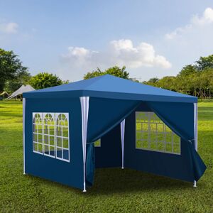 Tente Pavillon Terrasse – Tente de marché et protection solaire pour le jardin. pavillon de fête idéal 3x3m Bleu - Bleu - Tolletour - Publicité