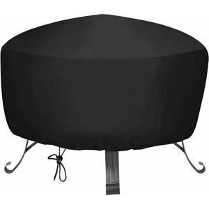 Ahlsen - Housse de Foyer Barbecue ,Housse de Brasero Ronde avec Cordon de Serrage, Housse de Foyer en Tissu Oxford Imperméable, Housse pour Meubles de Jardin, Housse de Protection pour Poêle (Dia.85x40) - black - Publicité