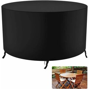 SERBIA Housse de Jardin Ronde Housse Protection Table Jardin Ronde Jardin Table Housse Imperméable Coupe-Vent Anti-UV Résistant à la Déchirure 210D Oxford Bache Table Jardin Ronde, (120 x 75 cm) - Publicité