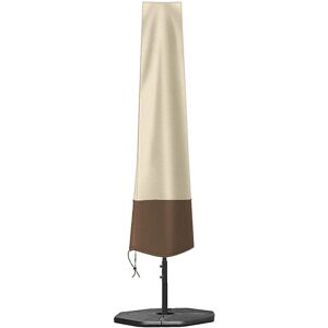 Housse de parasol Oxford 600D imperméable et robuste pour parasol de 2 m pour parasols de jardin extérieur, beige et marron - Publicité