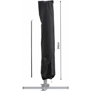 Quick Star - Housse de Protection Parasol suspendu 240x55cm Noir avec barre de montage pour parasols jusqu'à 350x350cm - Publicité