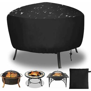 Ahlsen Housse de protection pour brasero rond, cordon de serrage pour imperméable, coupe-vent, résistant aux UV, tissu Oxford 80 x 65 cm pour four, table à manger et chaises et jardin - black - Publicité