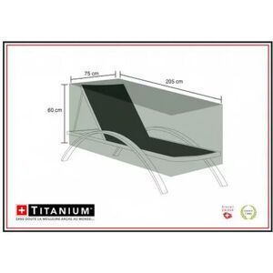 TITANIUM Housse de protection pour chaise longue 205 x 75 x 68 cm - Noir - Publicité