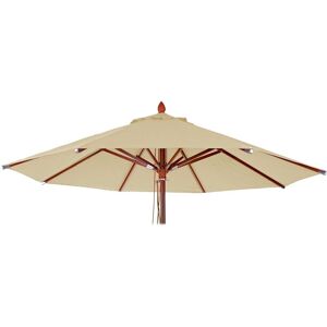 HHG - Toile pour parasol de gastronomie en bois 656, rond Ø3m polyester 3kg crème - beige - Publicité