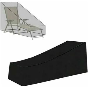 LABLANC Housse Transat pour Chaise Longue de Jardin,Imperméable, Coupe-Vent, Anti-UV, Poussière,Tissu Oxford 210D Housse de Protection Bain de Soleil - Noir (210x75x40/80cm) - Publicité