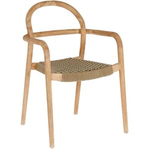 Chaise Sheryl en bois d'eucalyptus et corde beige fsc 100% - Kave Home - Publicité