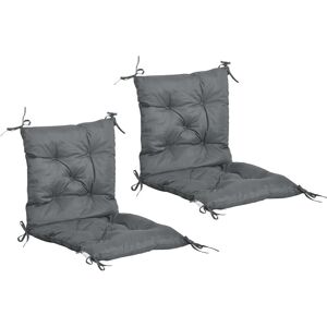 Outsunny Lot de 2 coussins matelas assise dossier 2 en 1 pour chaise fauteuil grand confort 98L x 50l x 8H cm gris - Publicité