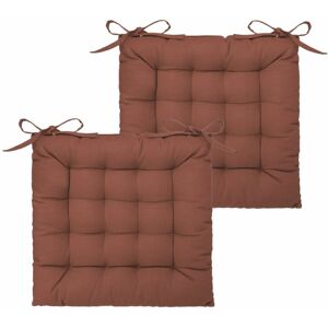 Lot de 2 Galettes de chaise en Coton Terracotta 38 x 38 cm - Atmosphera - Orange - Publicité