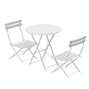 SIFREE Grand patio Ensemble Bistrot, 2 Chaises Pliables et 1 Table Ronde, Salon de Jardin, Acier thermolaqué, Set de Bistro pour Balcon, Jardin, Intérieur, Extérieur - Publicité