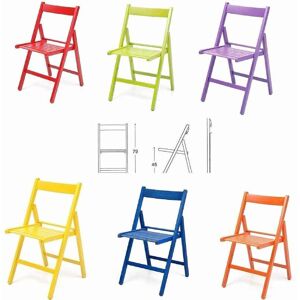 OKAFFAREFATTO Lot de 6 chaises pliantes colorées Rouge, Vert, Violet, Jaune, Bleu, Orange - Publicité