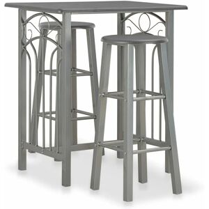 Ensemble de bar 3 pcs Bois et acier Anthracite Vidaxl anthracite et gris - Publicité