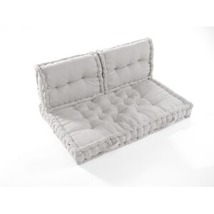 DOCK AVENUE Matelas palette avec 2 dossiers 100% coton déperlant et anti uv kala - gris nuage - Publicité