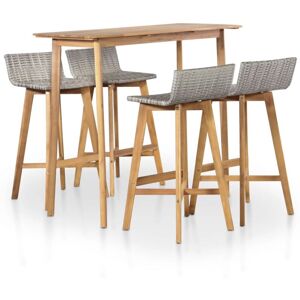 Vidaxl - Mobilier à dîner d'extérieur 5 pcs Bois d'acacia solide - Publicité