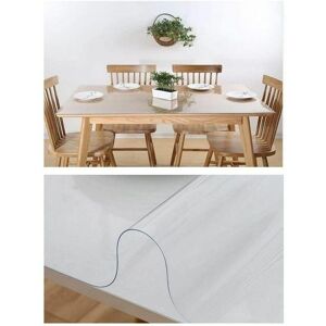 MADEINNATURE Nappe Cristal Transparente, épaisse, différentes Dimensions Ronde ou rectangulaire, Protection Table ou Meuble, Imperméable - Rectangulaire : 140x280 - Publicité