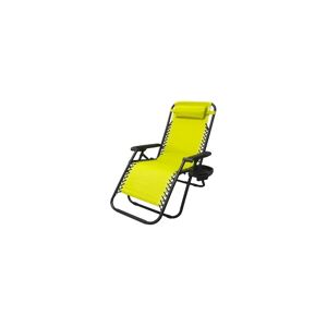 2 x Chaise de camping pliable zéro gravité, pour le jardin et de plage, jaune rayé