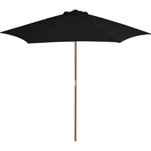 Vidaxl - Parasol d'extérieur avec mât en bois Noir 270 cm - Publicité