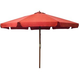 Vidaxl - Parasol avec mât en bois 330 cm Terre cuite - Publicité