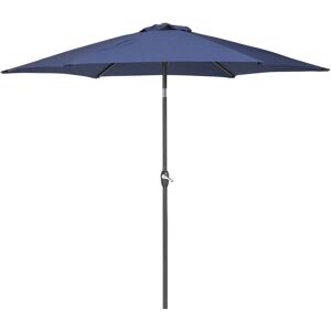 Beliani - Parasol de Jardin 270 cm en Bois et Tissu Polyester Bleu Marine Manivelle Varese - Publicité