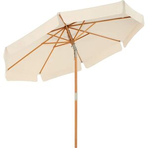 Songmics - Parasol de Jardin, ø 300 cm, Ombrelle octogonale, Protection Solaire, Anti-UV UPF50+, mât et Nervures en Bois, inclinable, sans Socle, pour terrasse, Balcon, Jardin, Beige GPU32BE - Beige - Publicité