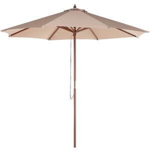 Beliani - Parasol de Jardin 270 cm en Bois et Tissu Polyester Beige Sable Résistant aux uv Toscana - Publicité