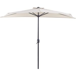 BELIANI Parasol de Jardin Semi Circulaire Ombrage 270 cm en Polyester Beige Galati - Publicité