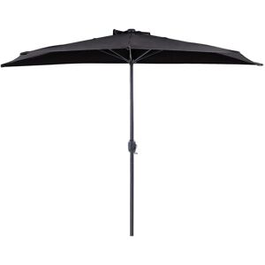 BELIANI Parasol de Jardin Semi Circulaire Ombrage 270 cm en Polyester Noir Galati - Publicité