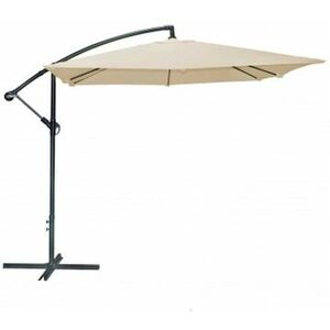 Parasol Déporté avec Manivelle Toile Beige - 250x250cm