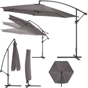 TECTAKE Parasol Ø 350 cm Mécanisme facile à manipuler - gris - Publicité