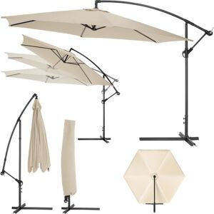 Tectake - Parasol ø 350 cm Mécanisme facile à manipuler - beige - Publicité