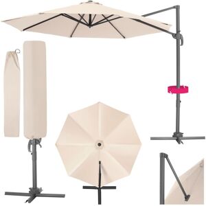 Tectake - Parasol daria 300 cm avec pied déporté et housse de protection - parasol jardin, parasol deporté, parasol de balcon - beige - Publicité