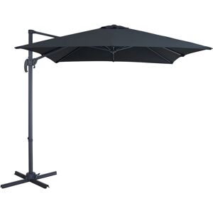 ACAZA Parasol inclinable et déporté pour extérieur, Jardin, 250x250 cm, Toile carrée, Noir - Publicité